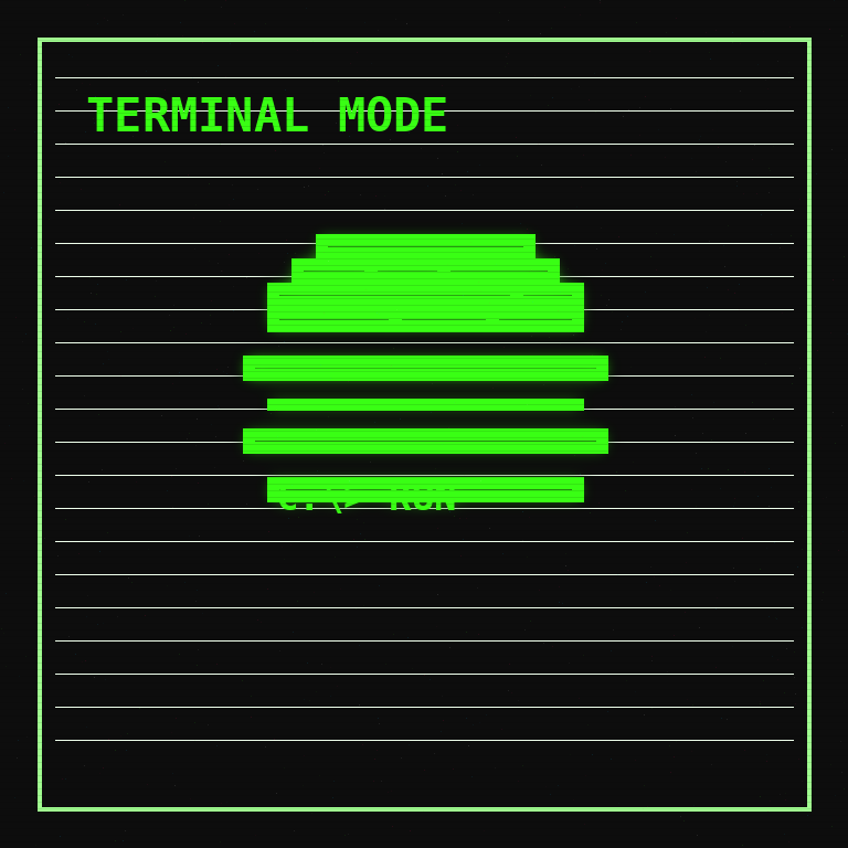 Mascota estilo terminal de Burgers.exe